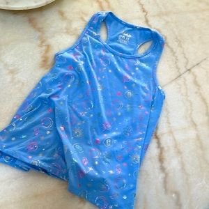 SLEEP ON IT GIRLS TANK TOP // BLUE and GOLD // SIZE L 14/16